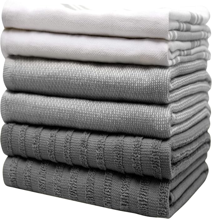 Premium Kitchen Towels | Large Cotton Dish Towels | Flat & Terry Highly - Image 6