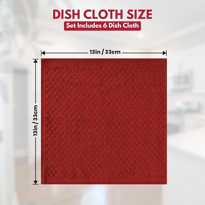 Infinitee Xclusives Premium Dish Cloth 100% Cotton 12 x 12 Inches |Pack of 4| - Image 3