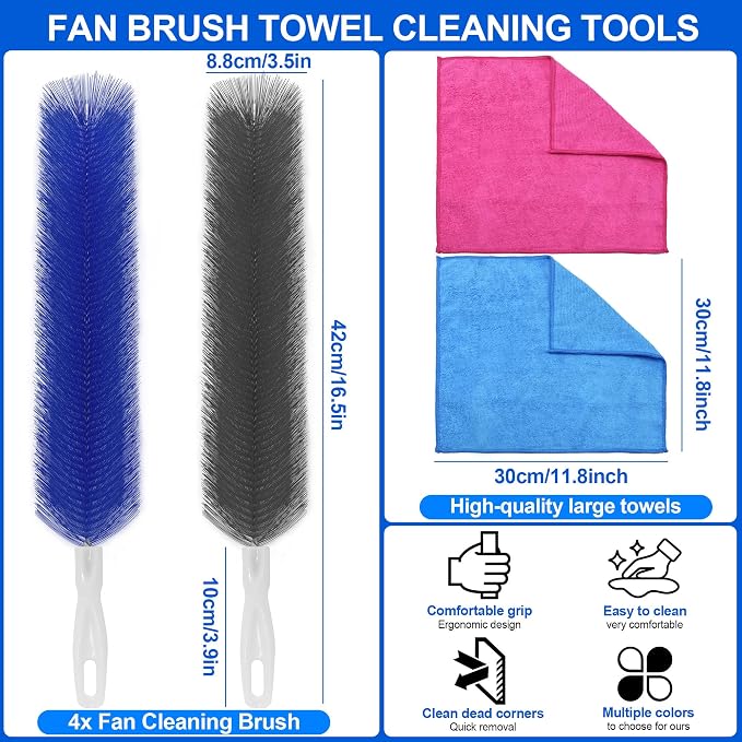 6 PCS Fan Cleaner Brush Towels kit - Image 2