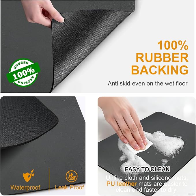 Dish Drying Mats for Kitchen Counter, Waterproof Coffee Mat for Countertop - Image 6