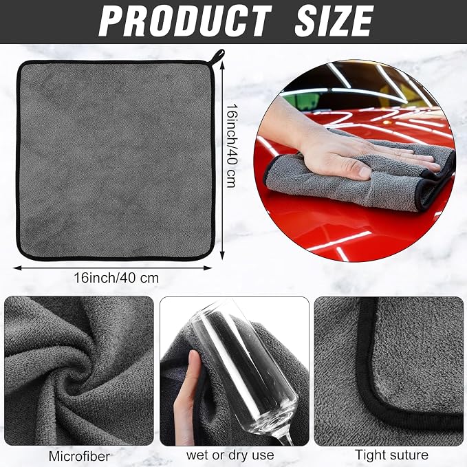 Tallew 18 Pcs Microfiber Towels:16"x16" Microfiber Drying Towels Bulk Micro - Image 2