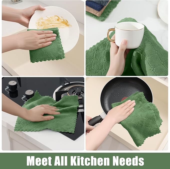 Homaxy Kitchen Towels and Dishcloths Set, 10 x 10 and 13 x 19 Inches, No Lint - Image 5