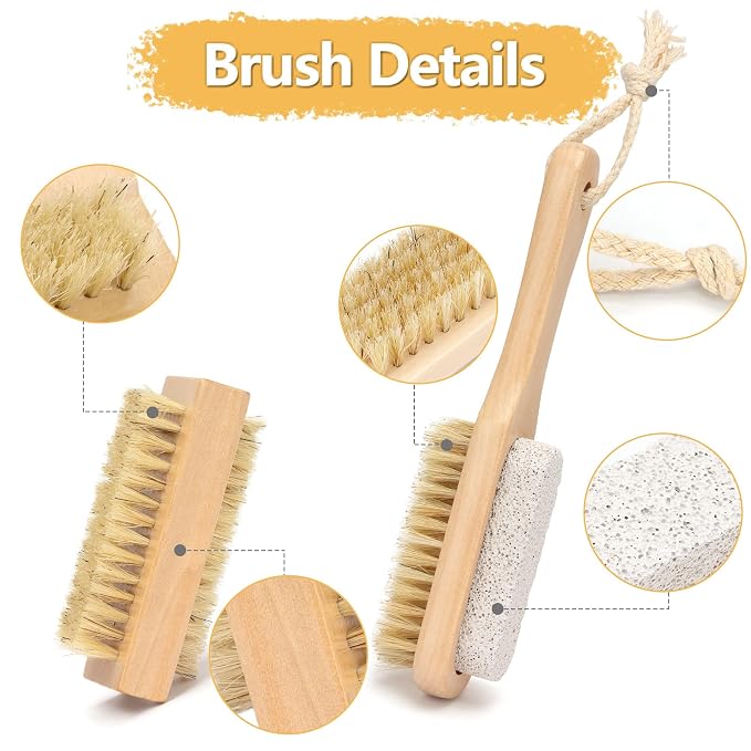 Wooden Nail Cleaning Brush, for Scrubber Hand Fingernails and Toenail As Well - Image 6