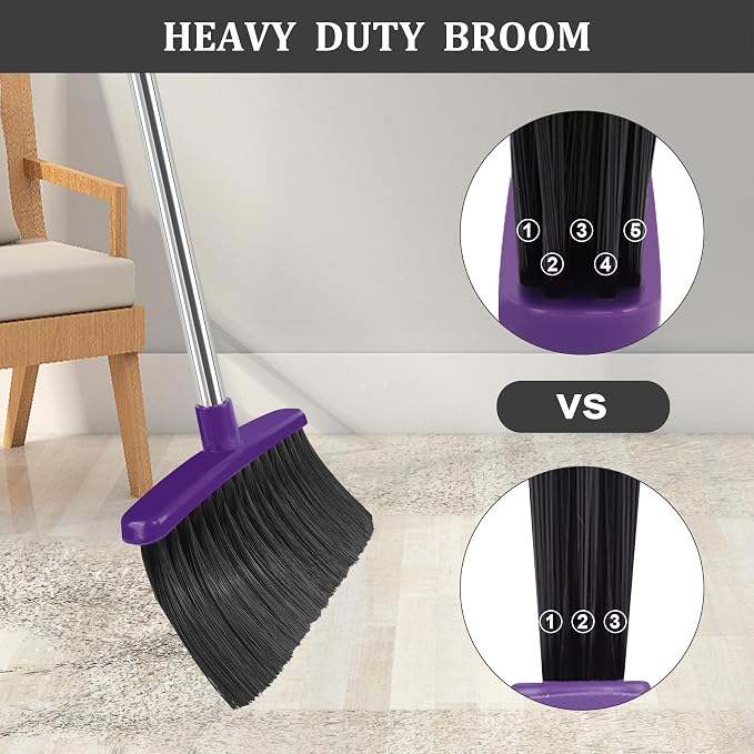 Broom and Dustpan Set, Windproof and Self-Cleaning Teeth - Image 4