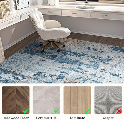 Office Chair Mat for Hardwood Floor, 72"x48" Easy Glide Computer Chair Mat Protector for Rolling Chair Under Desk Rug Nonslip Backing, Machine Wash