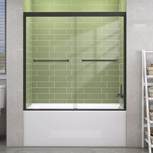 GETPRO Tub Shower Door Sliding 50-54 in. W x 58 in. H Semi-Frameless Bypass by GETPRODeluxeBathroomSolutionExpert