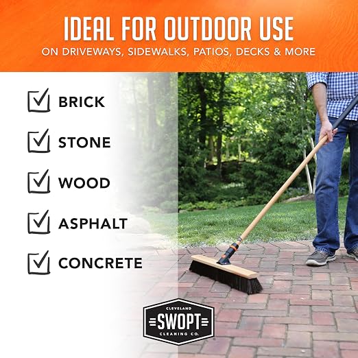 SWOPT 24” Premium Rough Surface Push Broom Head — Outdoor Push Broom - Image 9