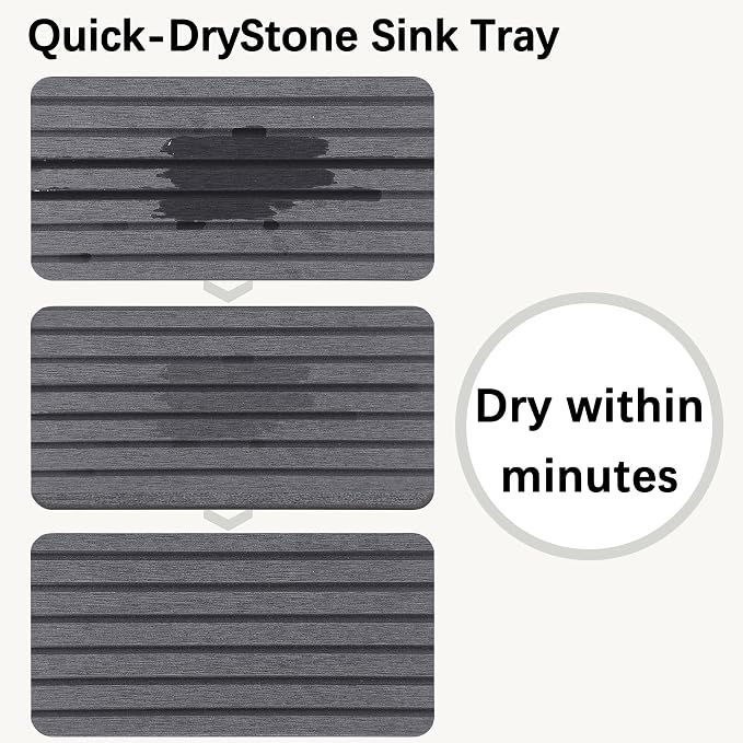 2 PCS Water Absorbent diatomite Coasters, 7.1" x 3.5" Water Absorbing Stone Tray - Image 4