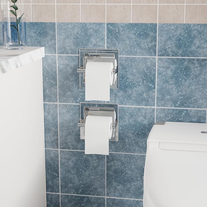 Toilet Paper Holder 2 Pack, Recessed Pivoting Toilet Paper Holder Wall Mount - Image 5