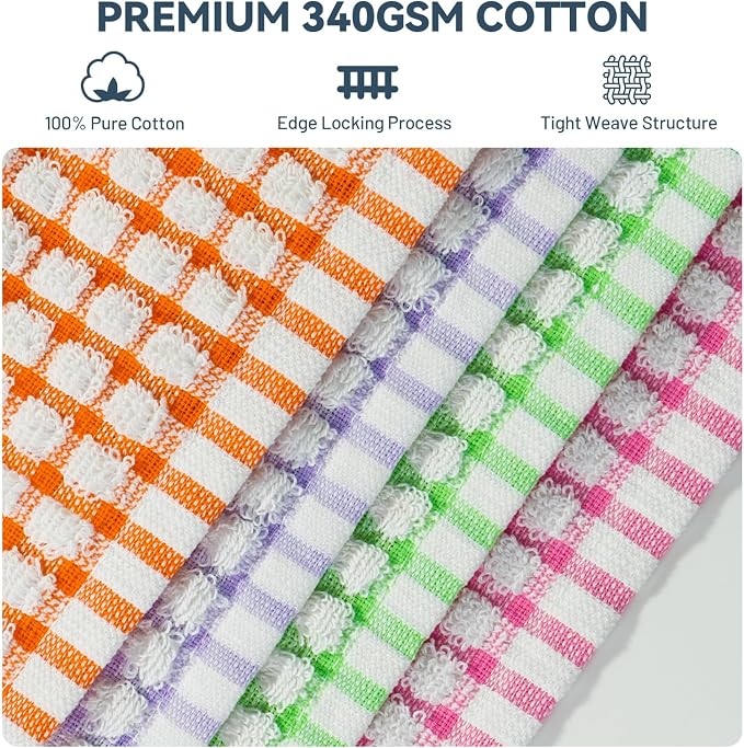 Egles 12 Packs Kitchen Dishcloths 12x12 Inches 100% Cotton Kitchen Dish Cloths - Image 6