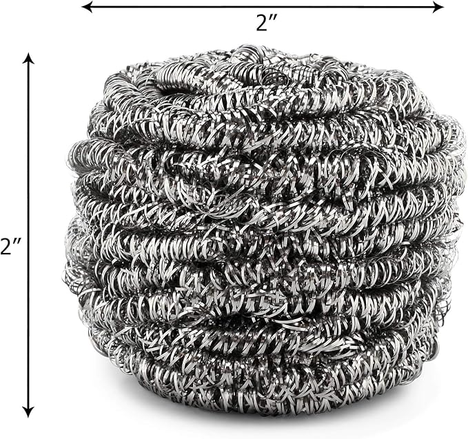 SCRUBIT 6 Pack Stainless Steel Scourers – Steel Wool Scrubber Pad Used - Image 7