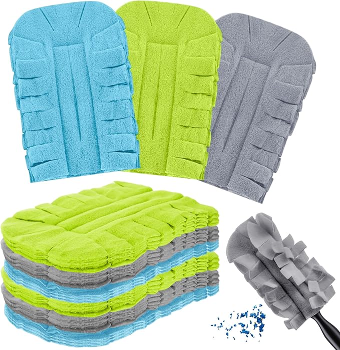 Zubebe 12 Pcs Duster Refill Reusable Fleece Duster Refills Feather Flat Dusters by Zubebe