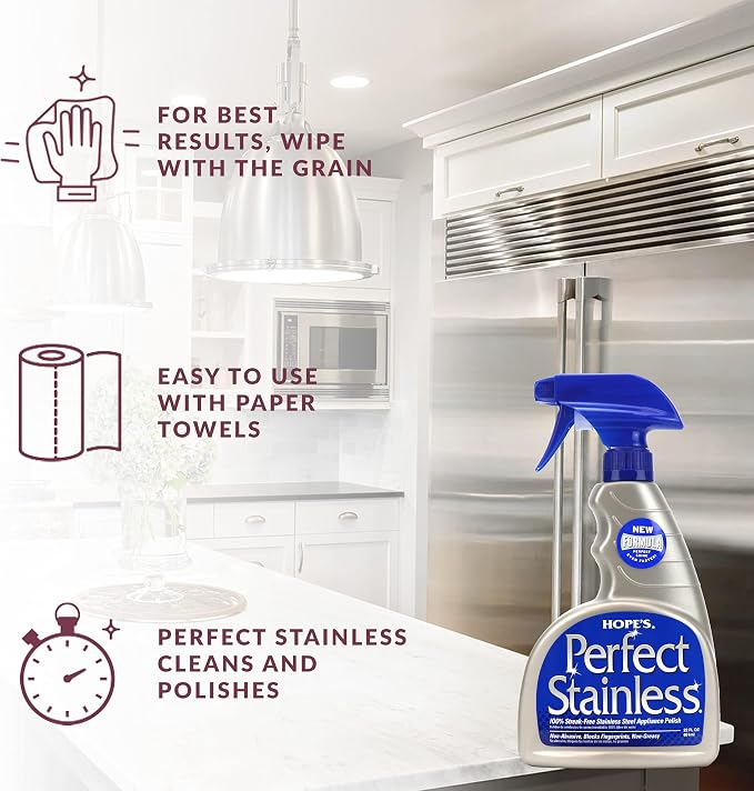 HOPE'S Perfect Stainless Steel Cleaner 22-Ounce, Streak-Free Self-Polishing - Image 6