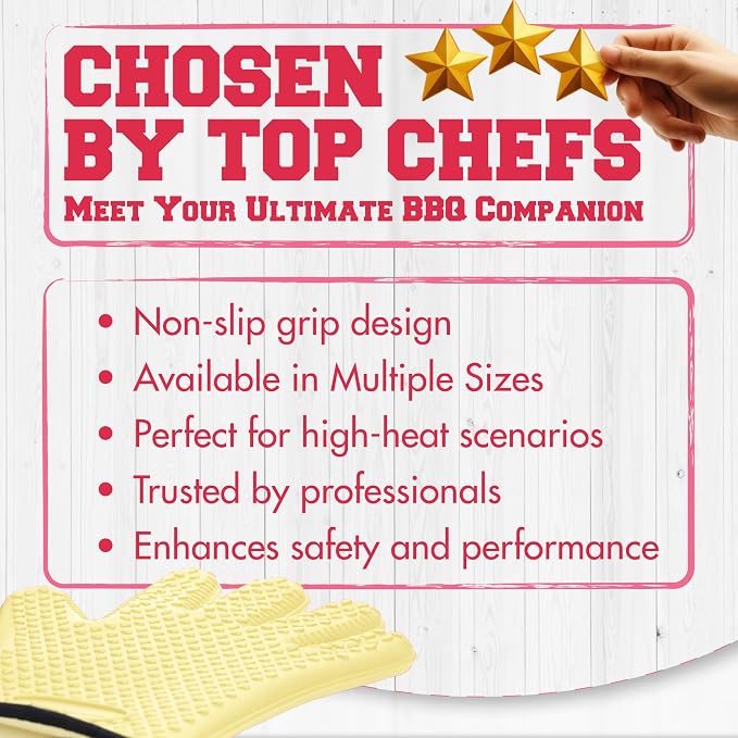 KITCHEN PERFECTION S Silicone Smoker Oven Gloves - Image 6