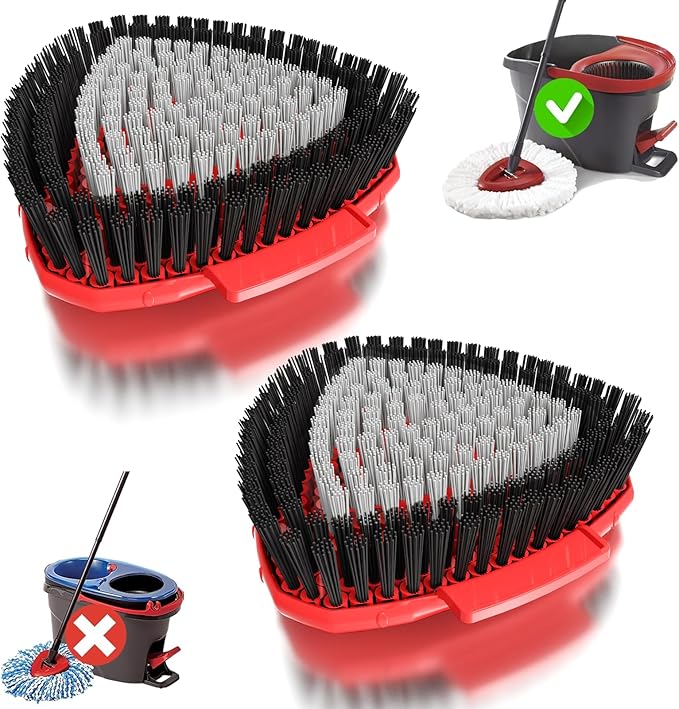 2 Pack Upgraded Spin Mop Replacement Scrub Brush Heads Compatible by SuperAbound