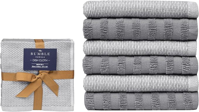 Bumble Premium Dish Cloths 13"x13" | 100% Natural Ring Spun Cotton | 400 GSM | - Image 2