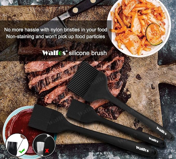 Walfos 3 Size Basting Brush, High Heat Resistant Silicone Pastry Brushes - Image 9