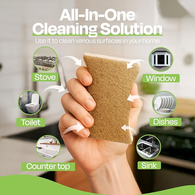 Natural Kitchen Sponges Pack of 12 - Image 4