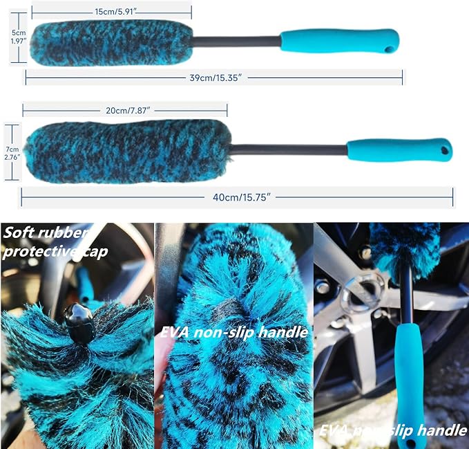 4PCS Wheel Brush Kit for Cleaning Wheel and Tire, Wheel and Rim Brush, Car - Image 2