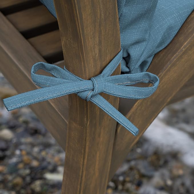 Arden Outdoor Dining Chair Cushion, 2 Pack, 20 x 20, Rain-Proof, Fade Resistant, French Blue Texture