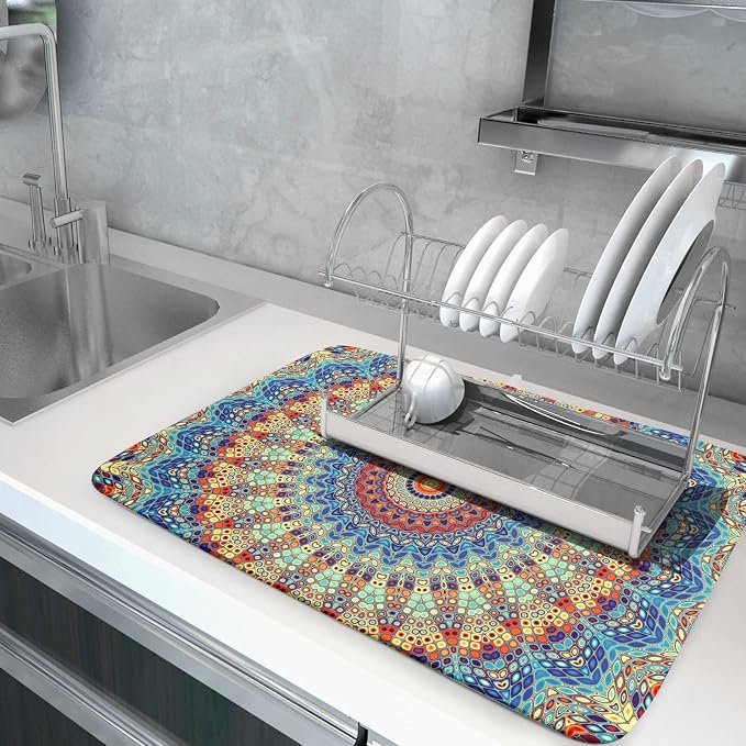 Bohemian Mandala Dish Drying Mat - Image 7