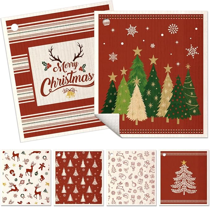 6 Pack Christmas Swedish Dishcloths by MissAdola