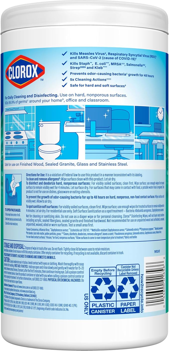 Clorox Disinfecting Cleaning Wipes, Bleach Free, Fresh Scent - Image 10