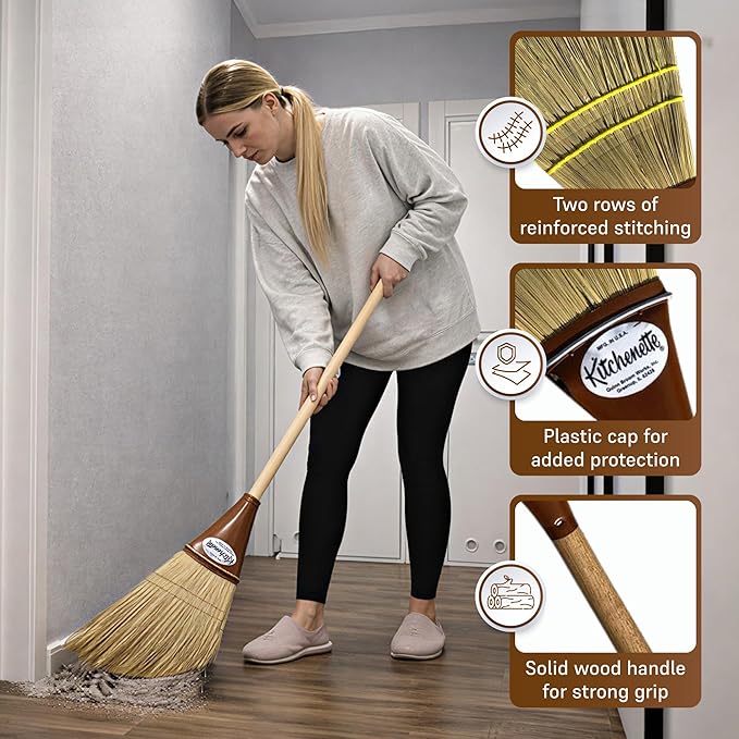 The Original Kitchenette Broom - 14oz Ultra-Lightweight Handmade Sweeper - 100% - Image 5