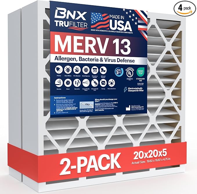 BNX TruFilter 20x20x5 MERV 13 Air Filter by BNX
