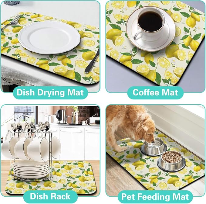 Dish Drying Mat for Kitchen Counter Matt, Super Absorbent Non-slip Rubber Backed - Image 6