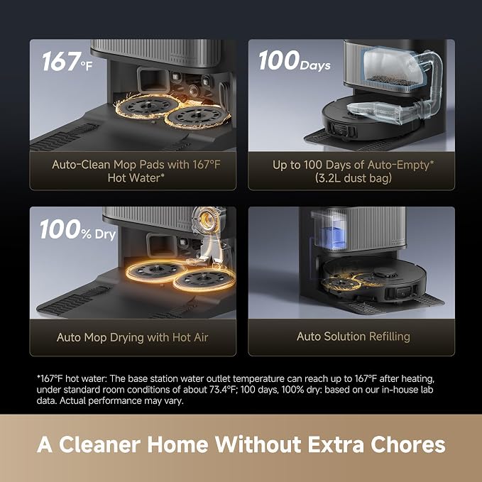 DREAME L40s Ultra Robot Vacuum and Mop, Auto-Empty, Mop Self-Cleaning, 9000Pa - Image 5
