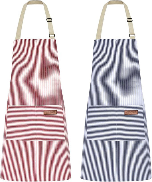 2Pack Adjustable Kitchen Apron for Women Men by ZAIORD