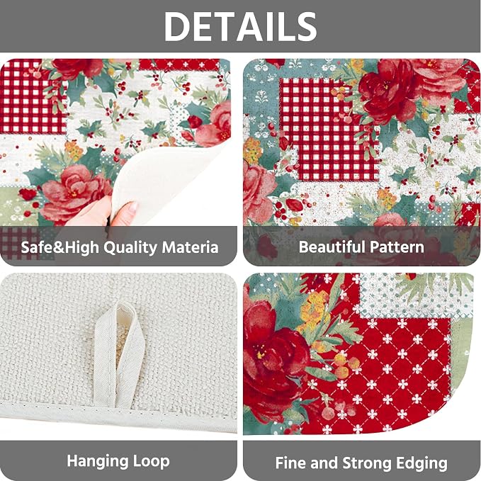 Dish Drying Mat for Kitchen Counter 16x18 Inch, Super Absorbent Dish Drainer Mat - Image 4