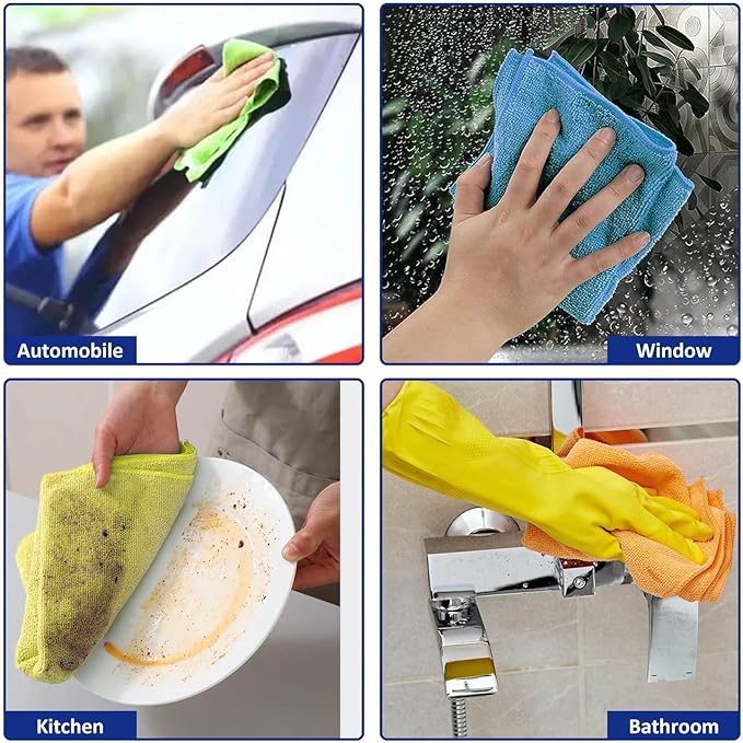 Microfiber Cleaning Cloths, Ultra Absorbent, Streak-Free, and Household Cleaning - Image 5