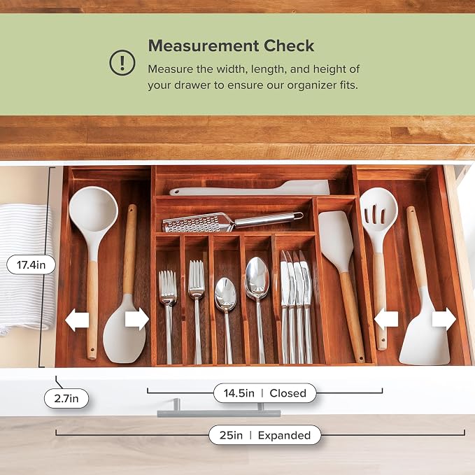 KitchenEdge Premium Silverware, Flatware and Utensil Organizer - Image 4