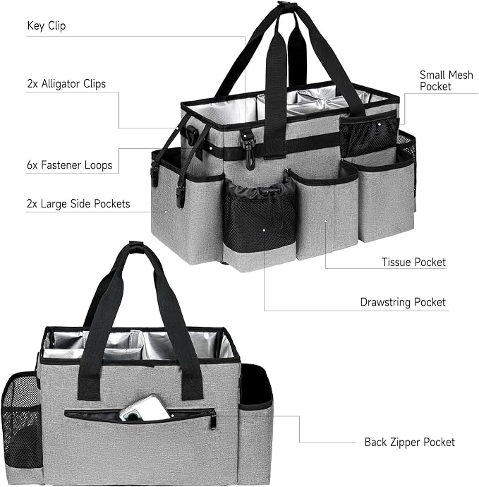 Cleaning Caddy Bag, Cleaning Supplies Organizer - Image 3