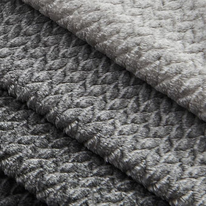 NEWCOSPLAY Super Soft Throw Blanket Ombre Dark Grey Premium Silky Flannel Fleece Leaves Pattern Lightweight Bed Blanket All Season Use (Ombre Dark Grey, Throw(50"x60"))