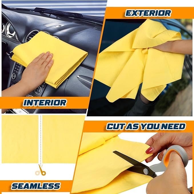 Premium Shammy Towel 2 Pack 26"x17" Super Absorbent Car Drying Towel, Soft - Image 6
