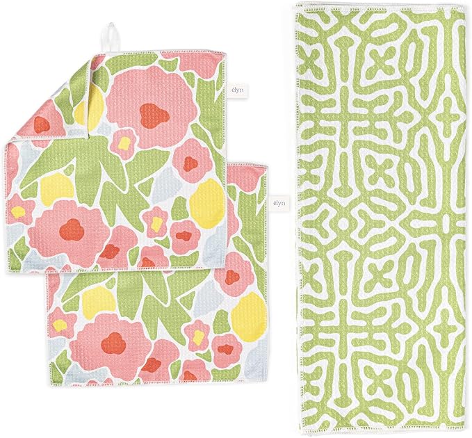 ELYN Microfiber Kitchen Dish Towel & Dish Cloth Set, Quick-Dry & Absorbent by ELYN