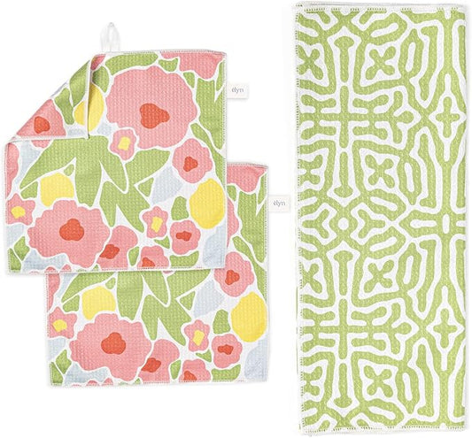 ELYN Microfiber Kitchen Dish Towel & Dish Cloth Set, Quick-Dry & Absorbent by ELYN