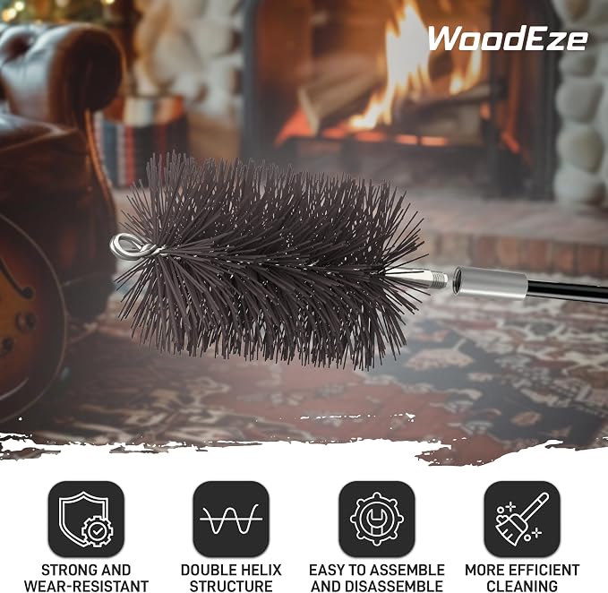 8" Round Pro-Sweep Chimney Brush | Medium Duty Poly Bristles - Image 4