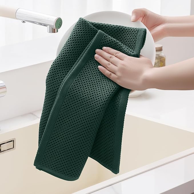 Homaxy 100% Cotton Waffle Weave Kitchen Dish Towels, Ultra Soft Absorbent Quick - Image 4