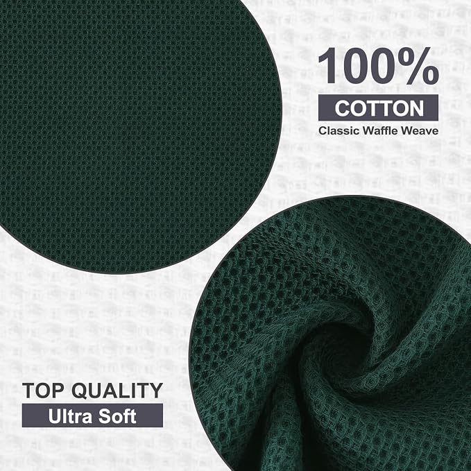 Kitinjoy 100% Cotton Kitchen Dish Cloths, 8 Pack Waffle Weave Ultra Soft - Image 2