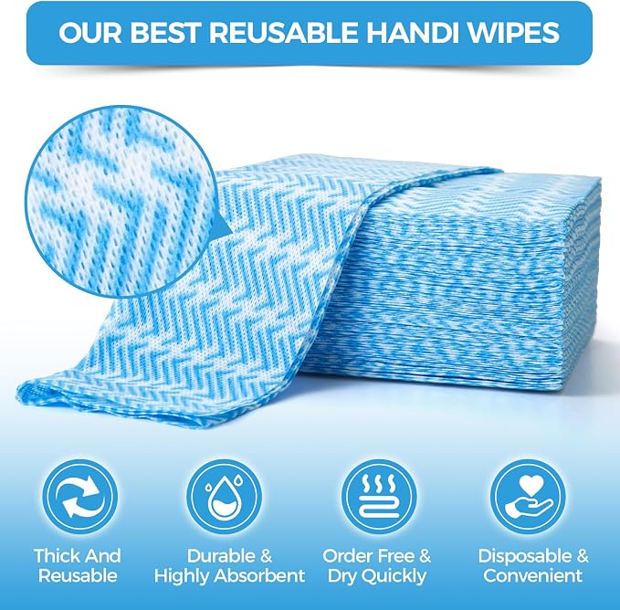 Handi Wipes Reusable Cloths Disposable Cleaning Towels Dry Kitchen Wipes - Image 2