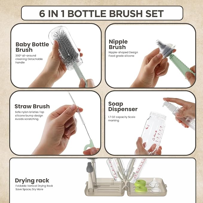 Bottle Brush Set Cleaner Silicone Brushes - Image 4