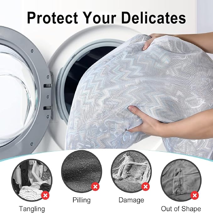 OTraki Mesh Washing Bags for Laundry 2 Pack 16 x 20 Inch Medium Mesh Bag - Image 5