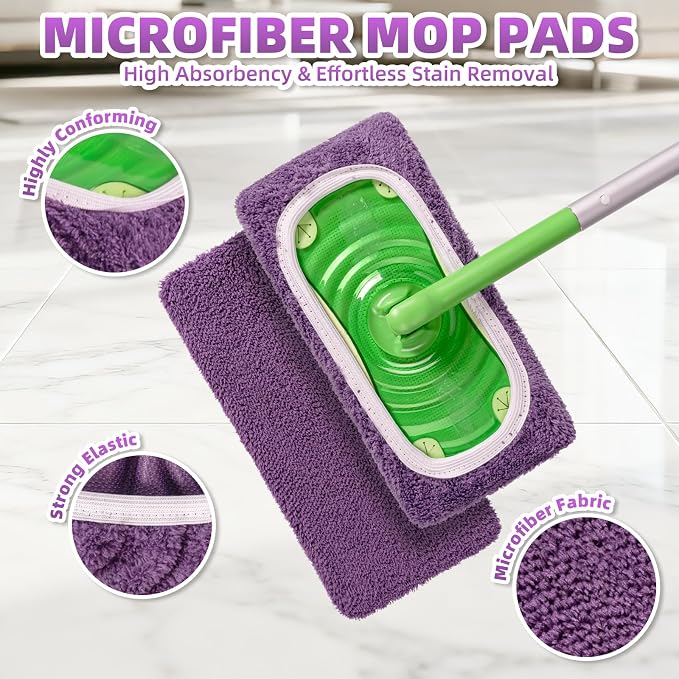 8 Pack Reusable Mop Pads Compatible - Image 4
