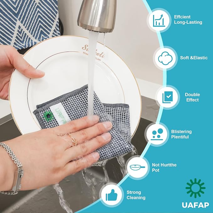 12Pcs New Upgrade 2-Layer Non Scratch Wire Dishcloth, Wire Dishwashing Rag - Image 3