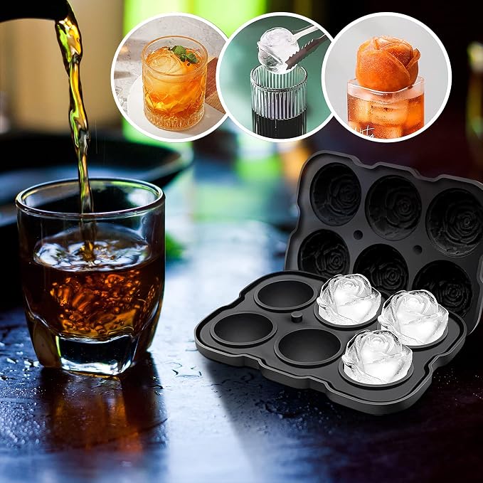 Rose Ice Cube Tray, ZACHDEE 2" Flower Silicone Ice Cube Tray - Image 4