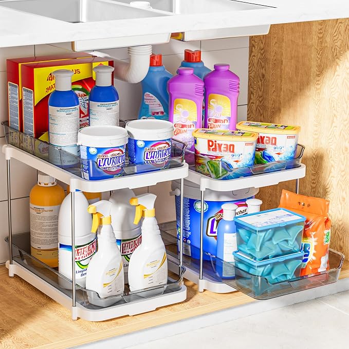 Delamu 2-Tier Multi-Purpose Bathroom Under Sink Organizers and Storage - Image 6